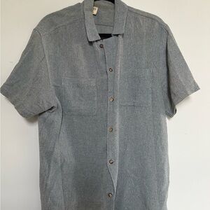 Men's Gray Casual Button Down Shirt